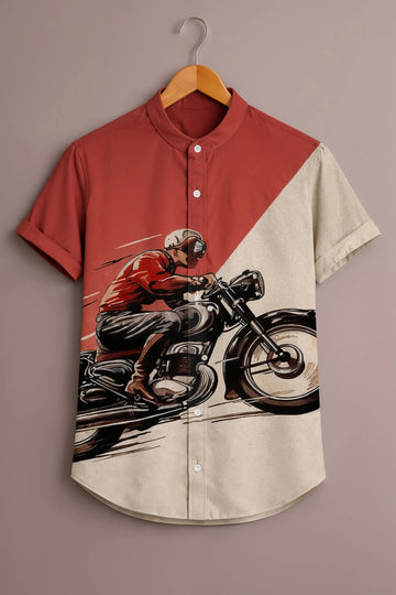 Retro Motorcycle Rider Artistic Shirt