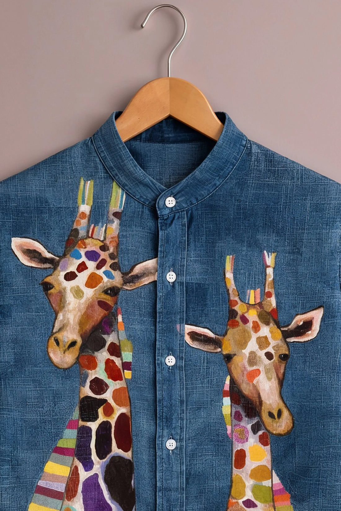 Dual Giraffe Art Print Premium Shirt