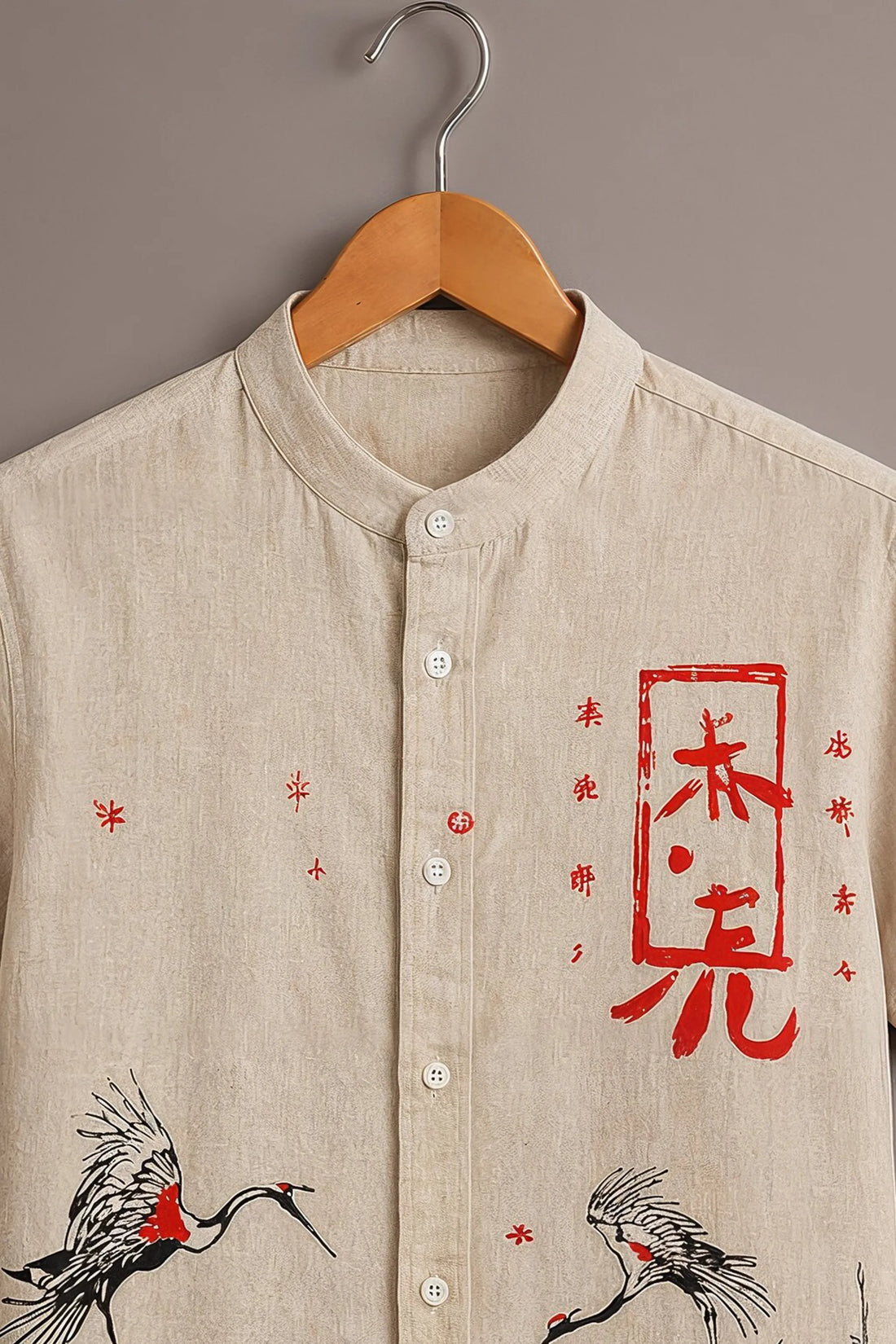 Japanese Ink Style Crane Shirt