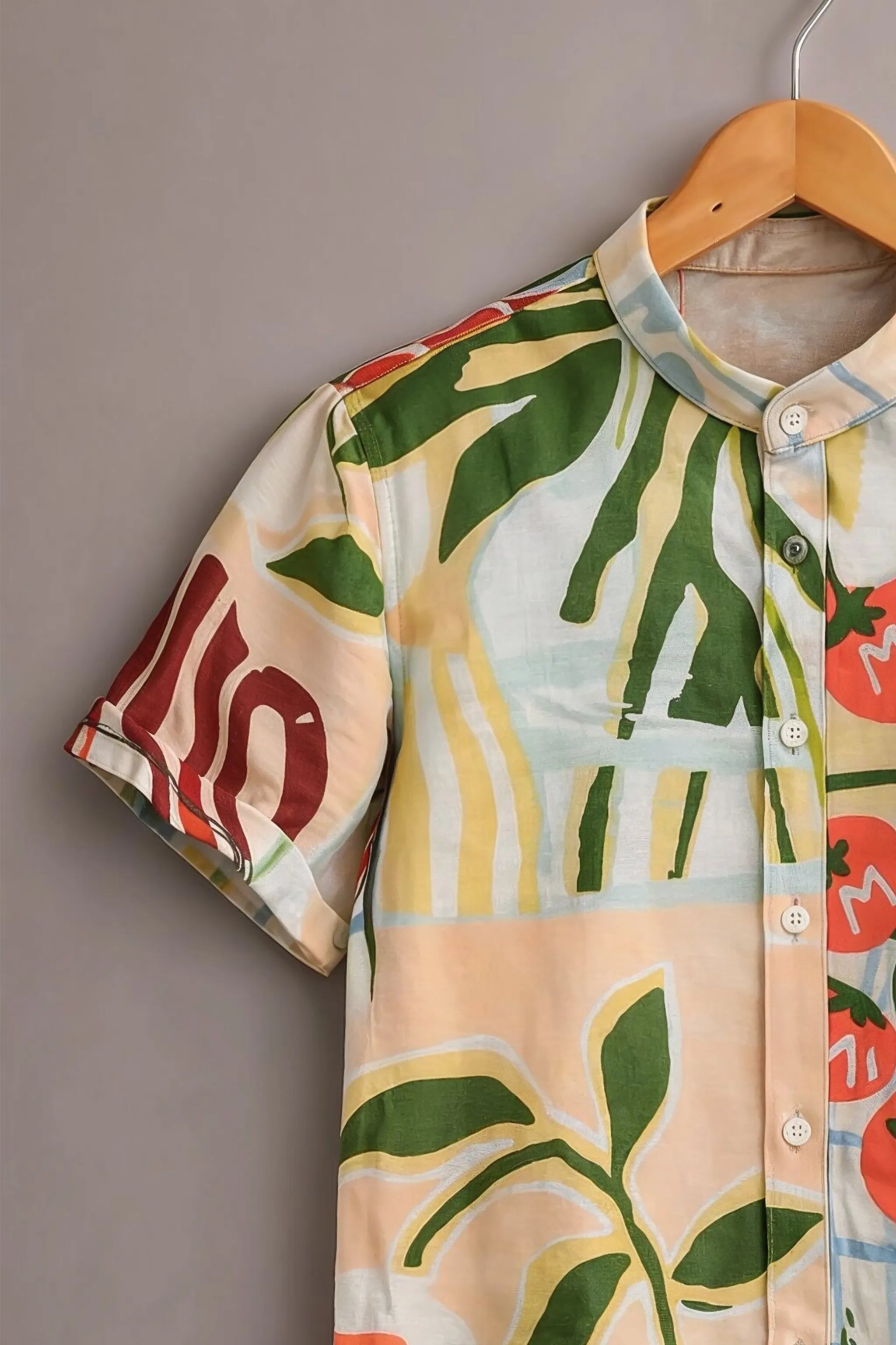 Artistic Botanical Print Shirt