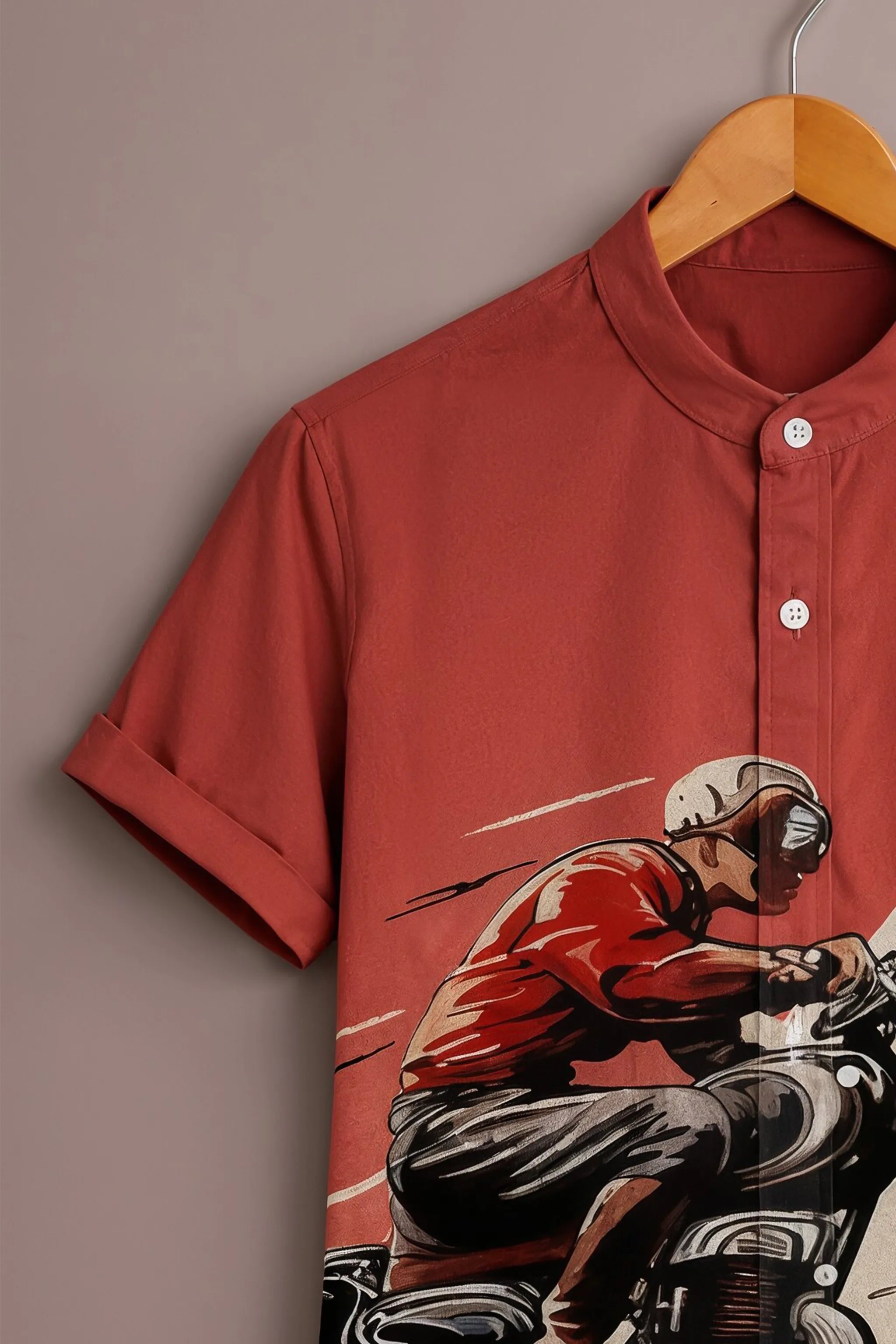 Retro Motorcycle Rider Artistic Shirt