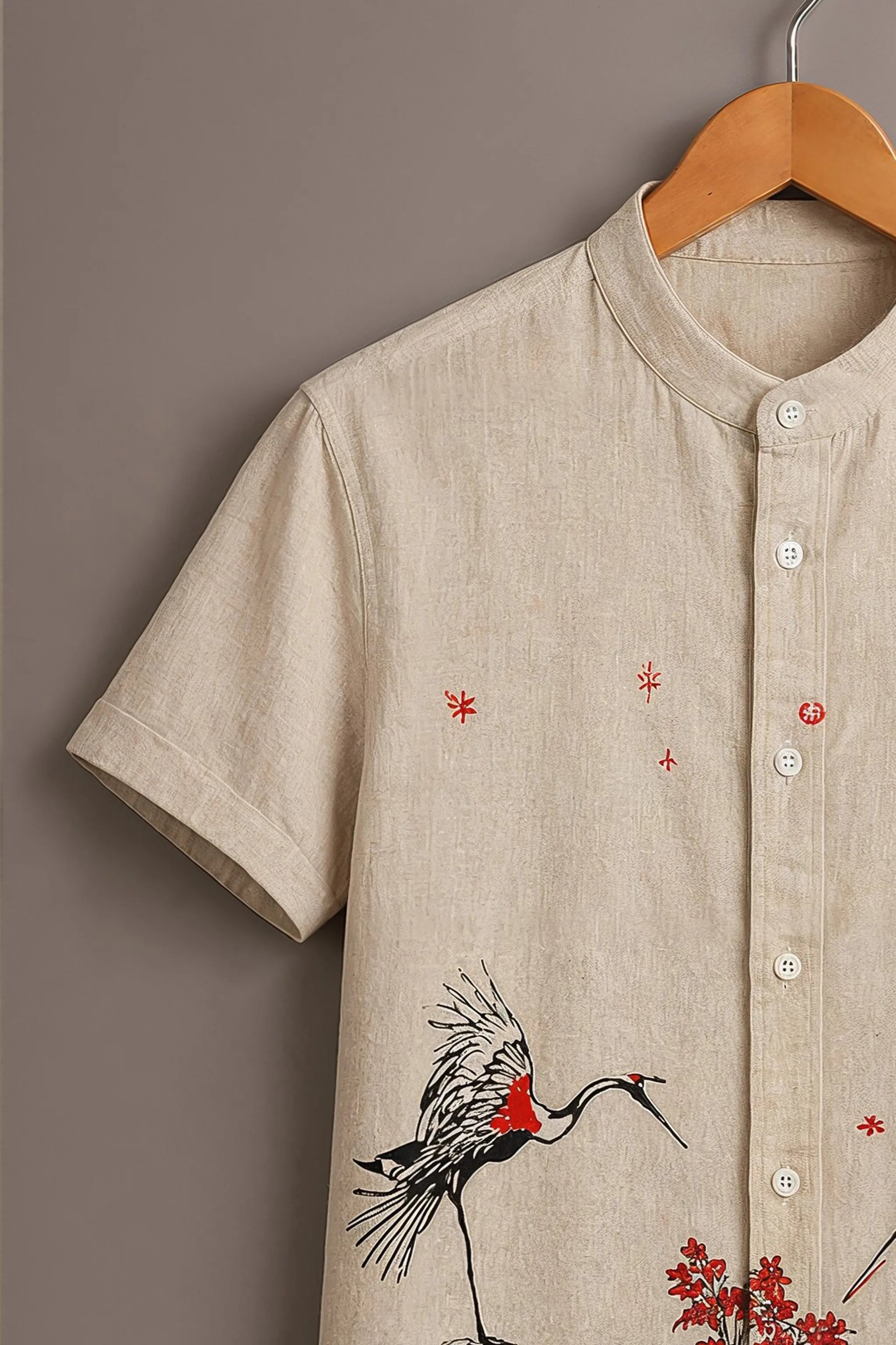 Japanese Ink Style Crane Shirt